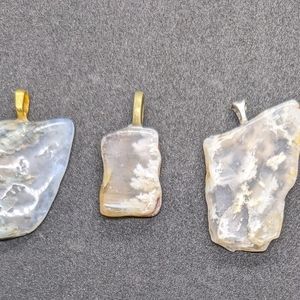 Moss agate pendants